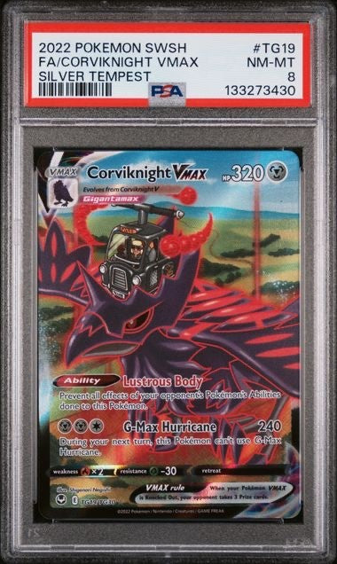 2022 POKEMON SWSH SILVER TEMPEST TRAINER GALLERY #TG19 CORVIKNIGHT VMAX PSA 90