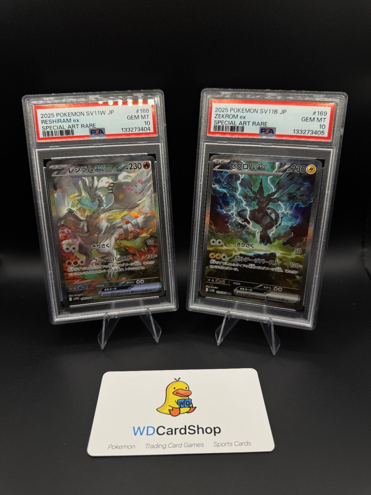 PSA 10 SEQ. SET Zekrom 169 Reshiram 169 SAR SV11B/SV11W Pokemon Japanese - USA0
