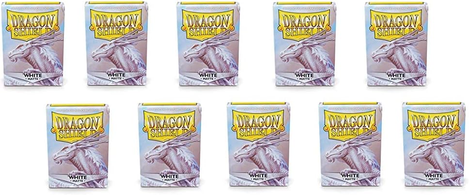 Dragon Shield Matte Sleeves Display Case - White (100 ct), 10 Packs